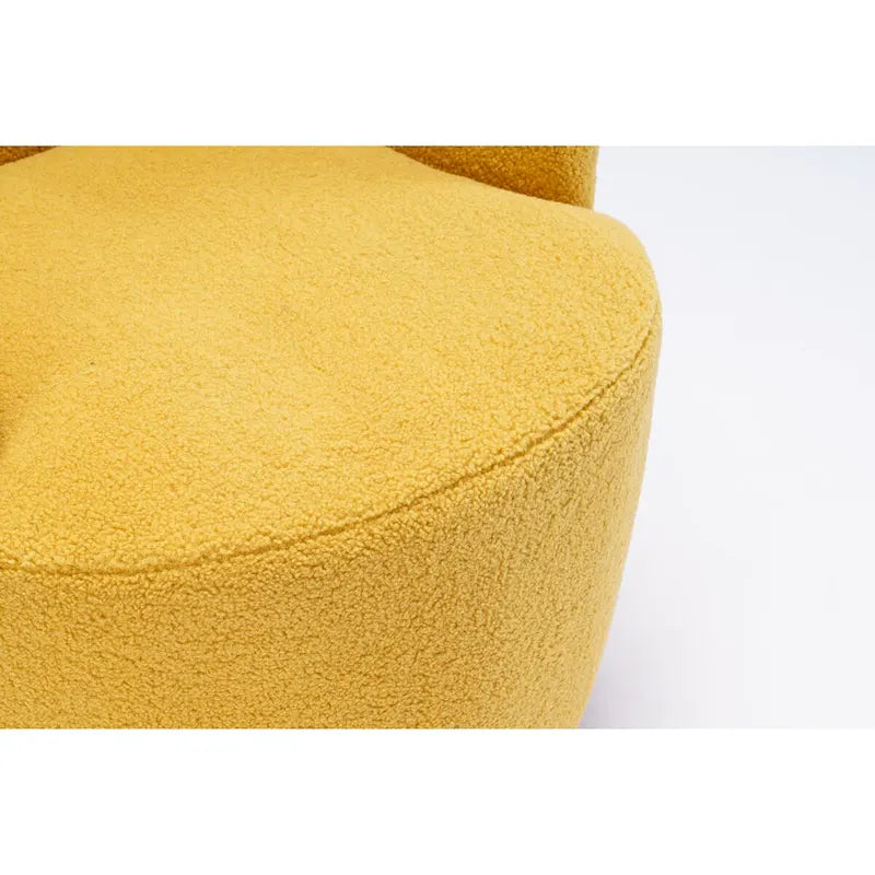 Swivel Accent Armchair Barrel Chair with Black Powder Coating, Blue