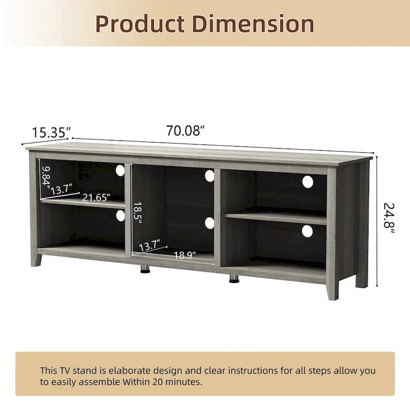 TV Stand Storage Media Console Entertainment Center, without Drawer - N/A