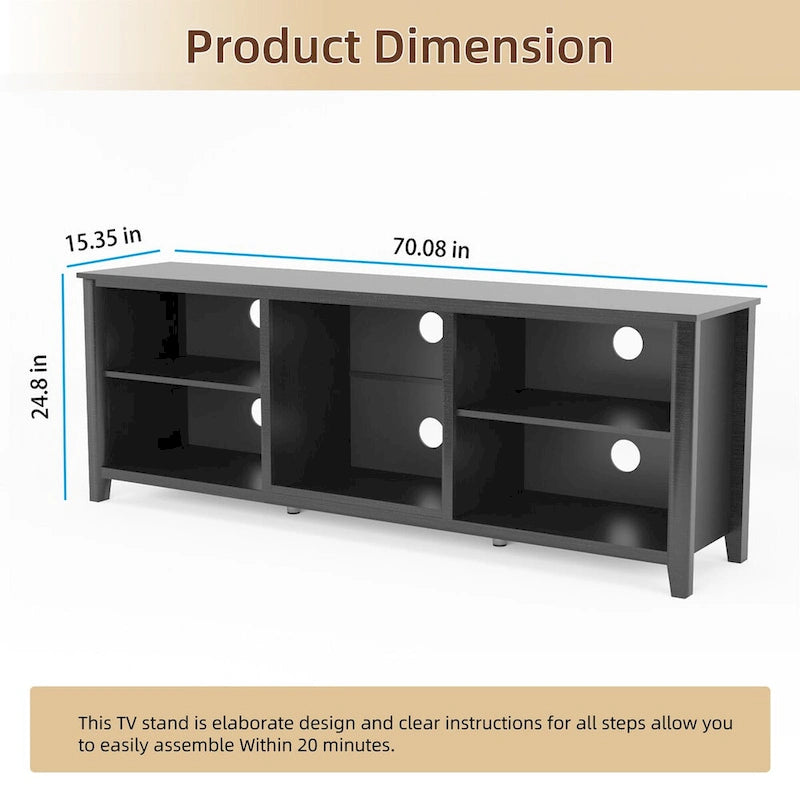 TV Stand Storage Media Console Entertainment Center, without Drawer - N/A