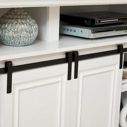 Media Console Table with Storage Cabinet, Mid Century style Entertainment TV Table, Multipurpose Sliding Door TV Cabinet