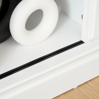 Media Console Table with Storage Cabinet, Mid Century style Entertainment TV Table, Multipurpose Sliding Door TV Cabinet