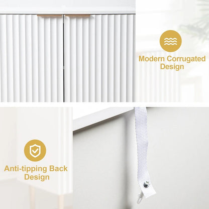 SICOTAS Sideboard Buffet Cabinet Set of 2 with Adjustable Shelves - N/A