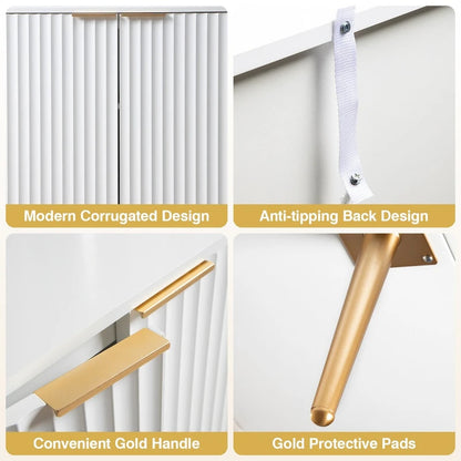 SICOTAS Sideboard Buffet Cabinet Set of 2 with Adjustable Shelves - N/A