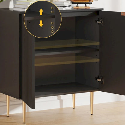 SICOTAS Sideboard Buffet Cabinet Set of 2 with Adjustable Shelves - N/A