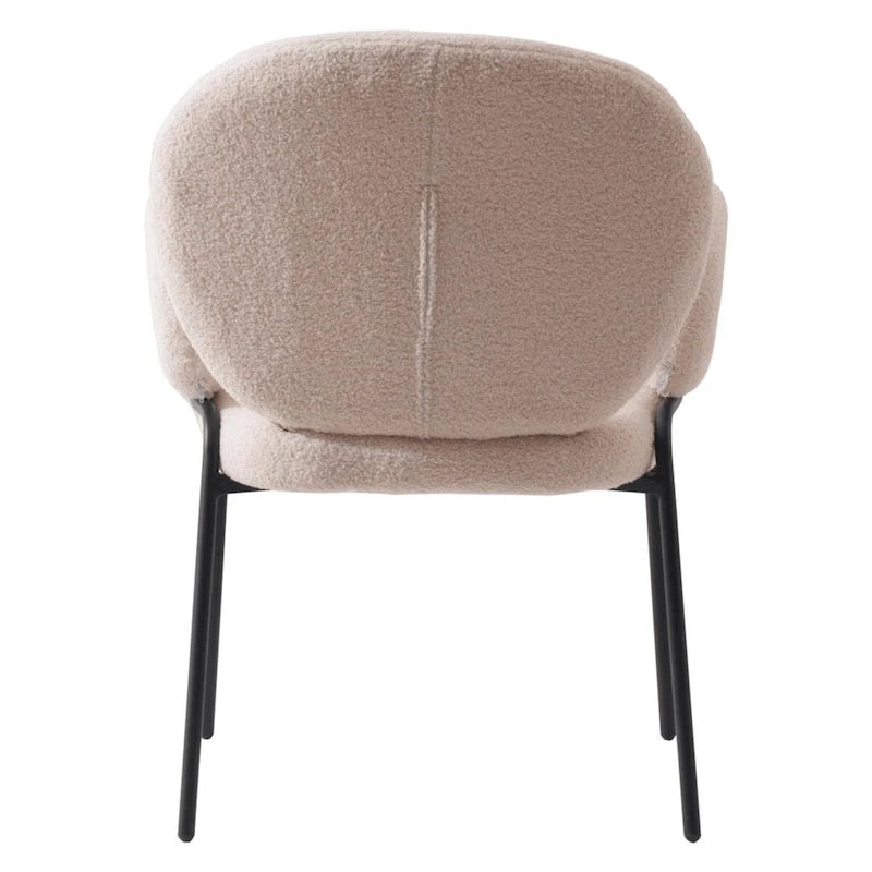 Celestial Boucle Upholstered Iron Dining Chairs Set of 2 by LeisureMod