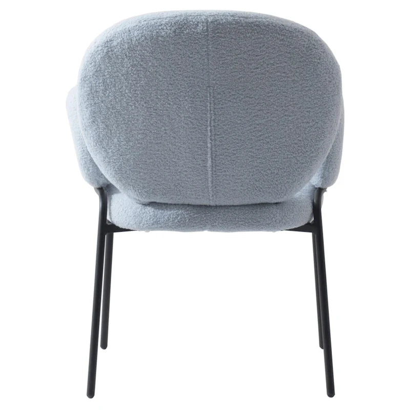 Celestial Boucle Upholstered Iron Dining Chairs Set of 2 by LeisureMod