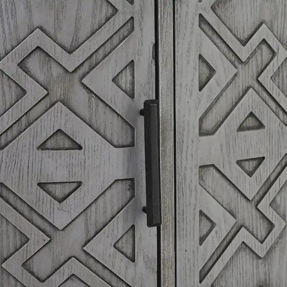 Accent Storage Cabinet Sideboard Wooden Cabinet with Antique Pattern Doors for Hallway, Entryway, Living Room, Bedroom