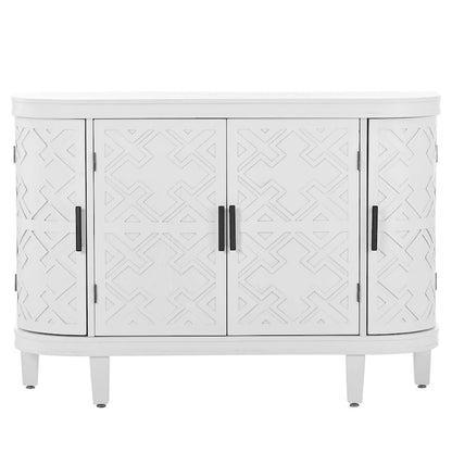 Accent Storage Cabinet Sideboard Wooden Cabinet with Antique Pattern Doors for Hallway, Entryway, Living Room, Bedroom