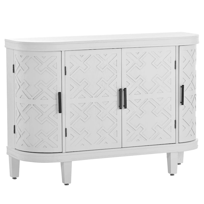Accent Storage Cabinet Sideboard Wooden Cabinet with Antique Pattern Doors for Hallway, Entryway, Living Room, Bedroom