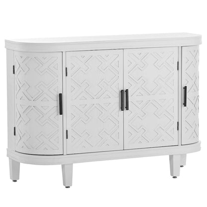 Accent Storage Cabinet Sideboard Wooden Cabinet with Antique Pattern Doors for Hallway, Entryway, Living Room, Bedroom