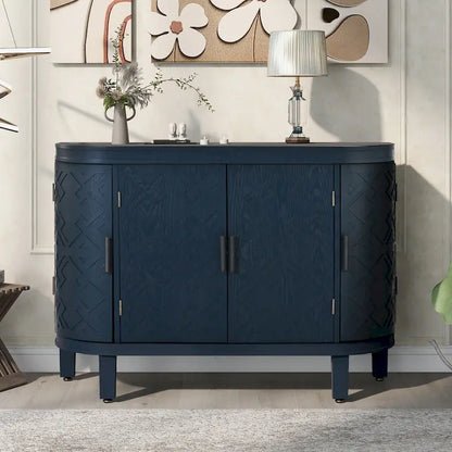 Accent Storage Cabinet Sideboard Wooden Cabinet with Antique Pattern Doors for Hallway, Entryway, Living Room, Bedroom