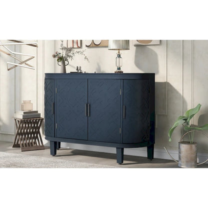 Accent Storage Cabinet Sideboard Wooden Cabinet with Antique Pattern Doors for Hallway, Entryway, Living Room, Bedroom