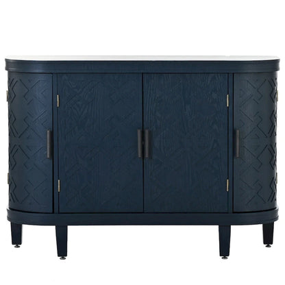 Accent Storage Cabinet Sideboard Wooden Cabinet with Antique Pattern Doors for Hallway, Entryway, Living Room, Bedroom