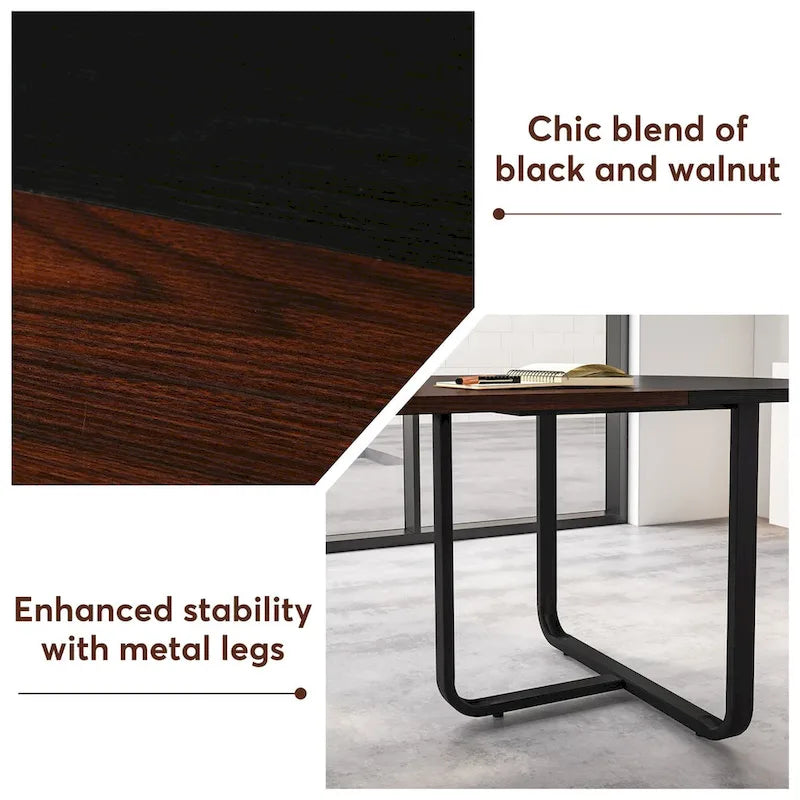 70.86 Modern Oval Dining Table with Splicing Board, Curved Kitchen Tables for 6-8