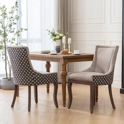 Set of 2 Ultra Side Dining Chairs with Wood Legs