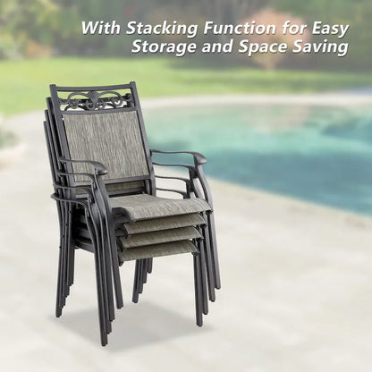 Outdoor Stackable Dining Chairs for All Weather, Set of 2 or 4