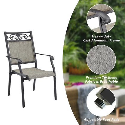 Outdoor Stackable Dining Chairs for All Weather, Set of 2 or 4
