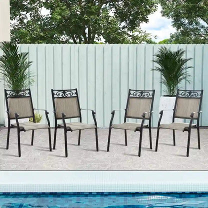 Outdoor Stackable Dining Chairs for All Weather, Set of 2 or 4