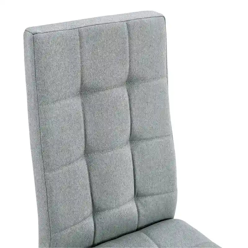 Merax Modern Dining Table with V-Shape MDF Base/ Linen Tufted Dining Room Chairs Set of 6