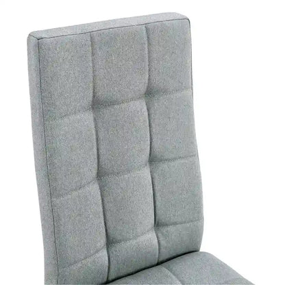 Merax Modern Dining Table with V-Shape MDF Base/ Linen Tufted Dining Room Chairs Set of 6