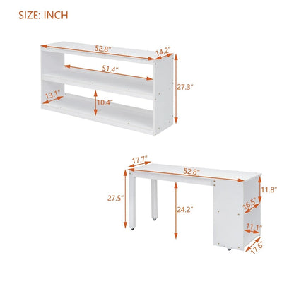 Nestfair Full Size Loft Bed with Retractable Writing Desk and 3 Drawers