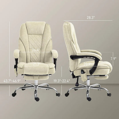 Vinsetto Massage Office Chair with 6 Vibration Points, Heated Reclining Computer Chair, Swivel Desk Chair