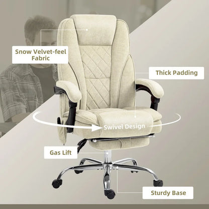 Vinsetto Massage Office Chair with 6 Vibration Points, Heated Reclining Computer Chair, Swivel Desk Chair