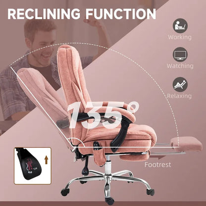 Vinsetto Massage Office Chair with 6 Vibration Points, Heated Reclining Computer Chair, Swivel Desk Chair