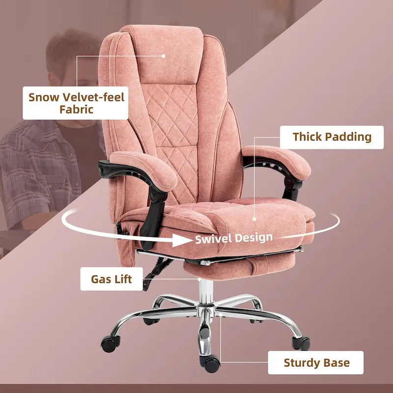 Vinsetto Massage Office Chair with 6 Vibration Points, Heated Reclining Computer Chair, Swivel Desk Chair