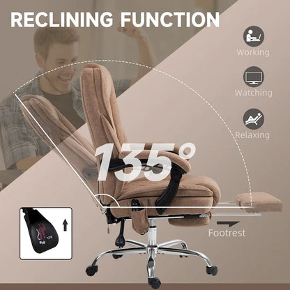 Vinsetto Massage Office Chair with 6 Vibration Points, Heated Reclining Computer Chair, Swivel Desk Chair