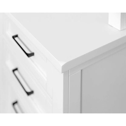 Modern Wood Hutch With Doors and Desk, Storage Hutch and Credenza, Office Storage, Fully Assembled, White