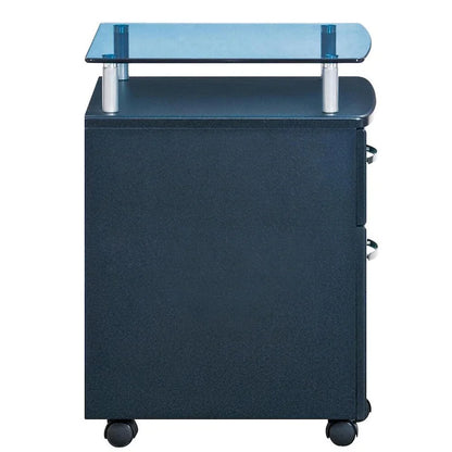 Porch & Den Capilano Glass Top Rolling File Cabinet