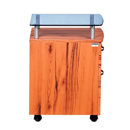 Porch & Den Capilano Glass Top Rolling File Cabinet