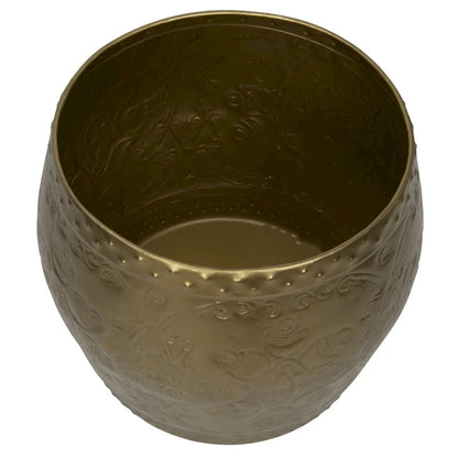 Debossed Metal Drum Side Table