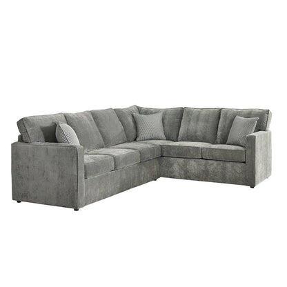 Maddox Grey Sectional Sofa Bed w/ Queen Gel Memory Foam Mattress