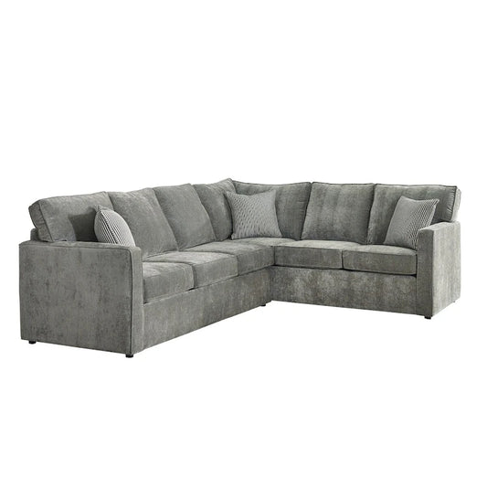 Maddox Grey Sectional Sofa Bed w/ Queen Gel Memory Foam Mattress