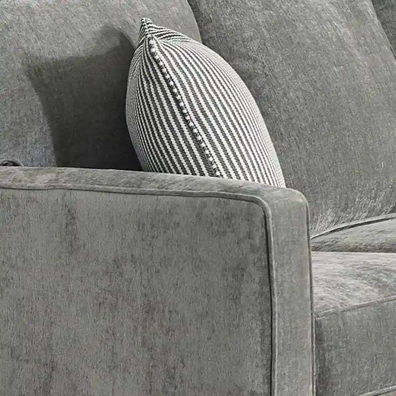 Maddox Grey Sectional Sofa Bed w/ Queen Gel Memory Foam Mattress