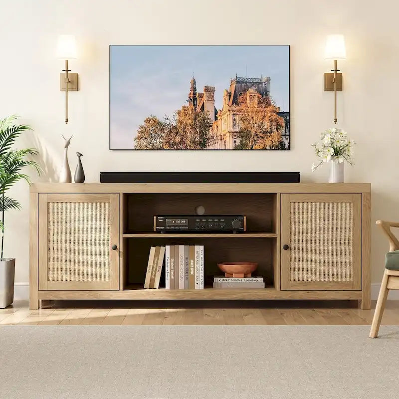 Rattan TV Stand for 65/75 Inch