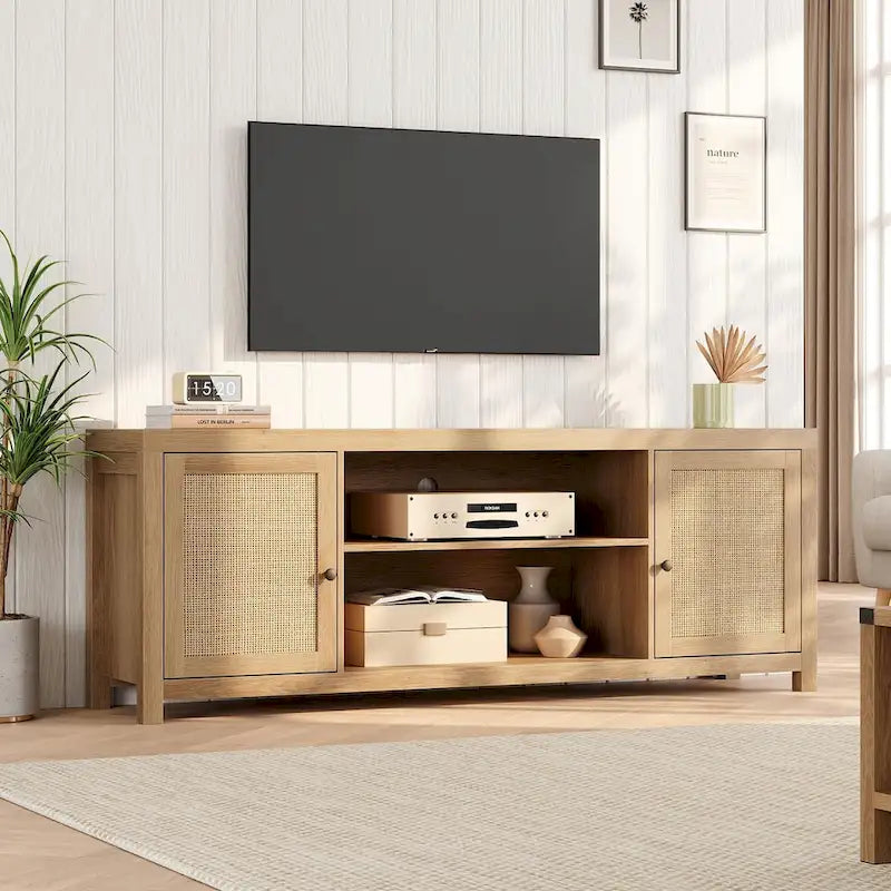 Rattan TV Stand for 65/75 Inch