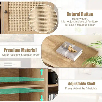 Rattan TV Stand for 65/75 Inch