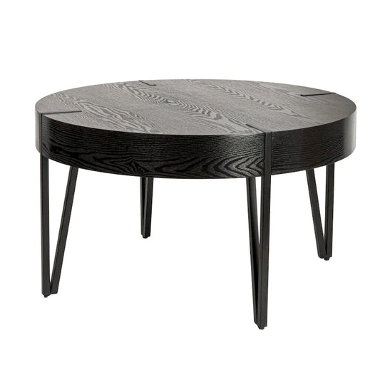 Wood Side Coffee Table with Metal Hairpin Legs