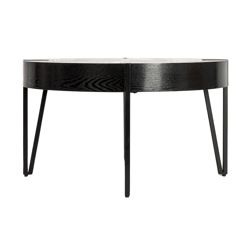 Wood Side Coffee Table with Metal Hairpin Legs