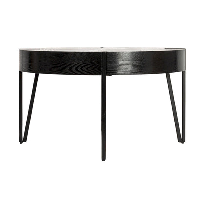 Wood Side Coffee Table with Metal Hairpin Legs