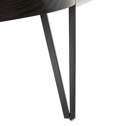 Wood Side Coffee Table with Metal Hairpin Legs