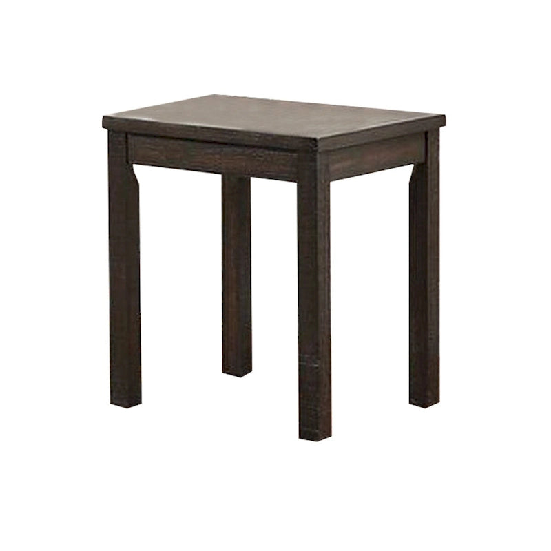 3 Piece Coffee Table and End Table Set, Wood Tabletops, Dark Brown Finish