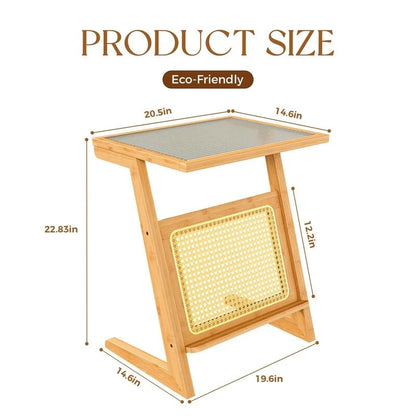 Z Shape Mid Century Modern End Table - 14D x 18W x 22H