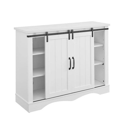 Rustic 47-inch Bar Cabinet with Sliding Barn Door