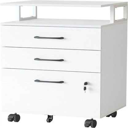 3-Drawer Rolling Filing Cabinet - 6.3D x 30.12W x 21.65H