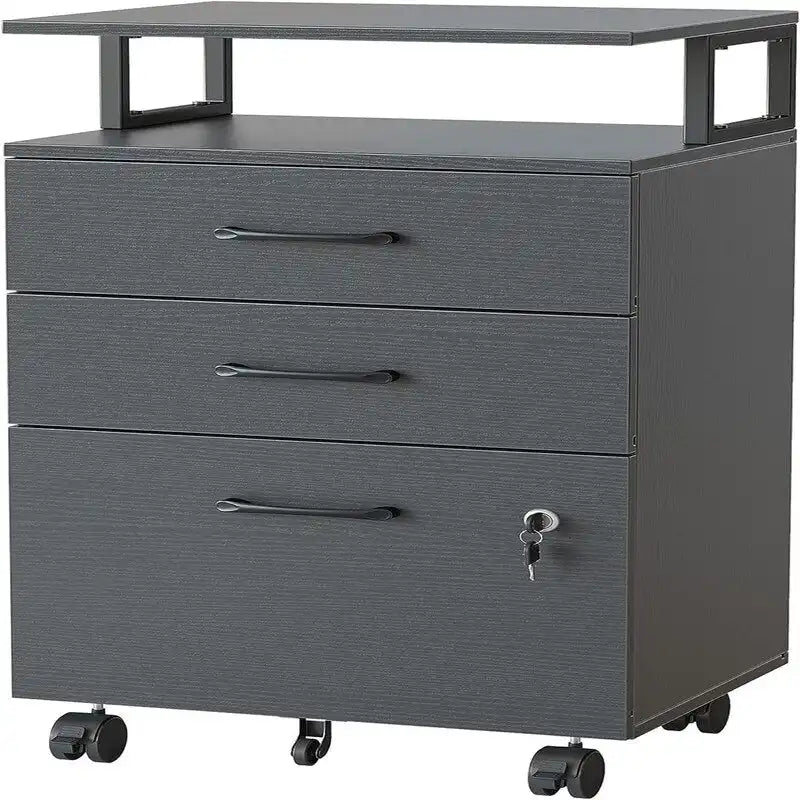 3-Drawer Rolling Filing Cabinet - 6.3D x 30.12W x 21.65H