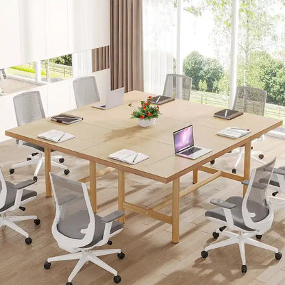 Rectangular Conference Table, 63 Inches Conference Room Table for 6 People, Modern Meeting Table